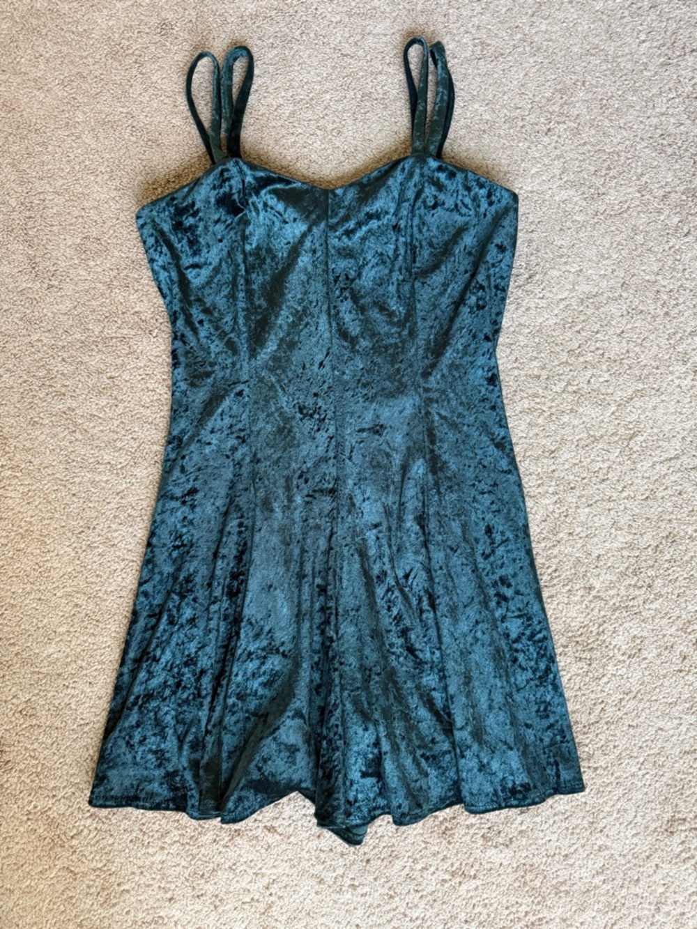 Contempo Casuals Whimsigoth Crushed Velvet Dark Teal Romper size large